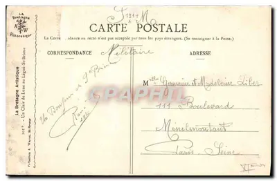 Um Claro de Lua em Legue-St-Brieuc — La Bretagne Artistique — n°121+M — Verso