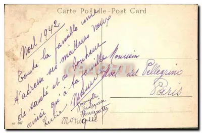 Bukiet anemon — Szczęśliwego Dnia — Karta pocztowa n°387 — Rewers