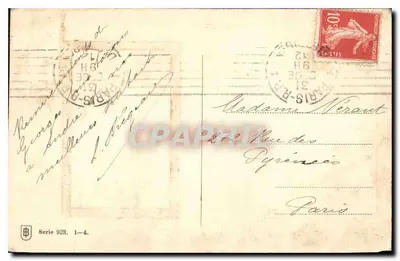 Zimowy krajobraz z łosem — wydawca 'Serie 923' — Paryż, 1912 — Rewers