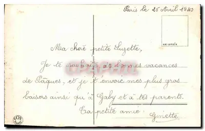 Páscoa — ovo decorativo com paisagem — Imp. Paris — Verso