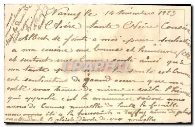 Bouquete suspenso — Boa festa — Carta postal — Verso