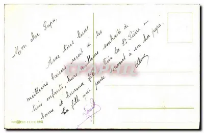 Arranjo de rosas e flores azuis — editor H. RACOZCO, n° 6261 — Verso
