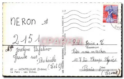 Park - Dziki zwierzęta — reprodukcja — Les Tirages Modernes, 3 bis rue du Louvre (Im) n°117 — Rewers