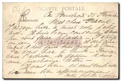 Berger Landais que conduce su rebaño al pastoreo en las Landas de Gascuña — Veuve Henry Dillier, n° 9763 — Reverso