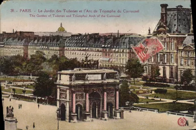 Paris - O Jardim das Tuileries e o Arco do Triunfo do Carrousel — Imp. fotográfica 'L'Acadie' Paris, n°28