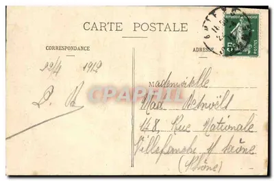 Amiens - Belfry — widok wieży z zegarem — Modern Tabac, 6, Rue Dolamblé — Rewers