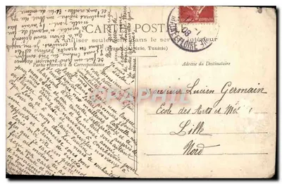 Castillo de La Roche-Veroulliére — Châteauneuf-sur-Sarthe — Colección L. B. n° 105 — Reverso