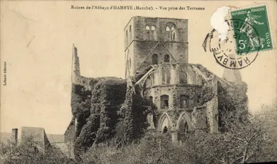 Ruínas da Abadia de Hambye (Manche) — Vista tirada das Terrasses — Lehaut editor