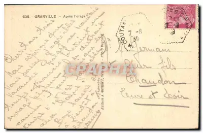Granville — Po burzy — Wydawnictwo A. Bernard, Granville, n° 636 — Rewers