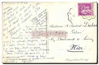 O Square dos Eucaliptos — Beauvallon — Edições MAR, 15, rue de l'Impératrice de Russie, Nice — Verso