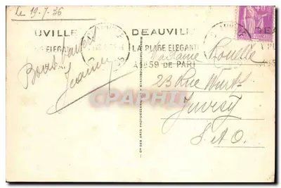 Trouville-Reine des Plages — Promenade des Planches et la Plage — Stara pocztówka n°852 — Rewers