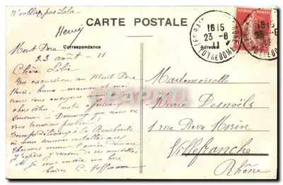 Mont-Dore — Visão geral e o Capucin — L'Auvergne, Puy-de-Dôme, n°452 — Verso