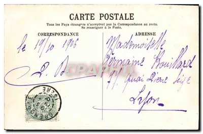 Grenoble — O Palácio de Justiça (antigo castelo dos Duques) e a estátua de Bayard — Eug. Robert, Grenoble — Verso