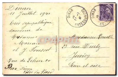 Dinan - Le Viaduc — Bilhete postal antigo n° 2122, éditeur Laurent-Neu-Édanes — Verso