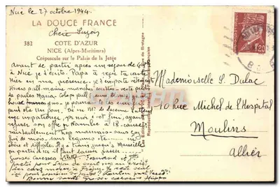 Crepúsculo sobre o Palácio da Jetée — Nice (Alpes-Maritimes) — Edições de Bretagne — Verso