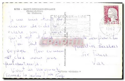 Zamek w Saint-Germain-en-Laye — ogólny widok — wydawca ABEILLE-CARTES, nr 8.750 — Rewers