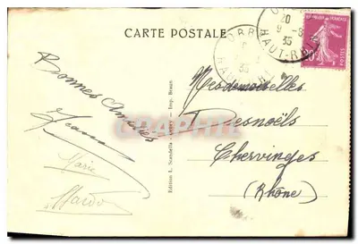 Bilhete postal antigo Orbey Vista geral — Verso