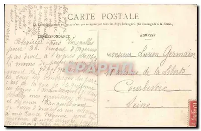 Versailles — Basen Apollon, w Dzień Wielkich Wod — nr 101 — Rewers