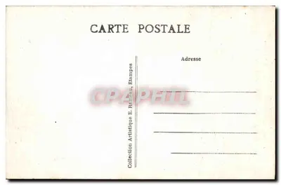 Saint-Sulpice-de-Favières (S.-et-O.) — A visão mágica da igreja ao entardecer de peregrinação (primeiro domingo de setembro) — Coleção Artística E. Renéau, Etampes — Verso