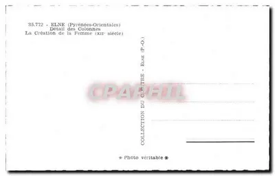 Elne (Pyrénées-Orientales) — Szczegół kolumn, Stworzenie Kobiety (XII wiek) — Kolekcja Clartre — Rewers