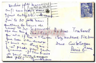 Widok z Mont-Horizon — Puy-en-Velay — Wydawca: Les Arts Photographiques — Rewers