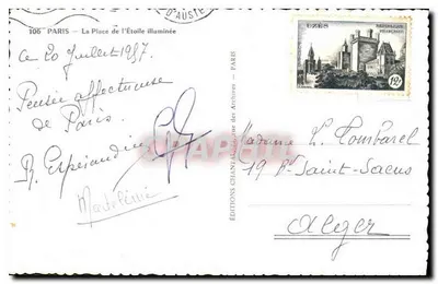 Arc de Triomphe — noc — Wydawnictwo Chantal, nr 106 — Rewers