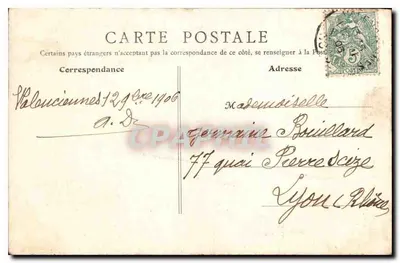 Valenciennes - Velha Casa no Faubourg de Paris — Joseph Calliez — B.F. Paris 73 — Verso
