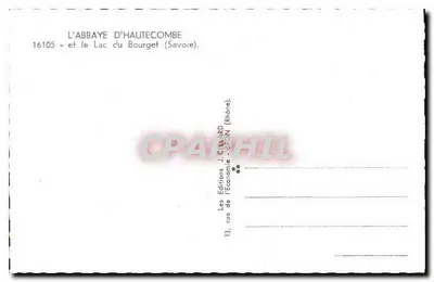 Abpia Hautecombe — Jezioro Bourget (Savoie) — Éditions J. CILUARD, Bron (Rhône) — Rewers