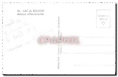 Abadia de Hautecombe — Lago do Bourget — Edições Télé — Verso