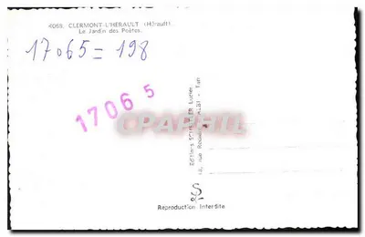 Clermont-l'Hérault — Ogród Poetów — Wydawnictwo Schrütter Lucier — Rewers