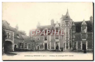 Vernou-sur-Brenne — Castelo de Jallanges (século XV) — Editor: C. P. A. (número de série ilegível)