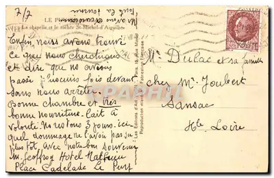 चैपेल और सेंट मिशेल-डे-एगुइले के रॉक — एडिटर: लियोन के आर्ट एडिशन्स, श्रृंखला संख्या अदृश्य — पीछे