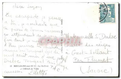 Boulogne-sur-Mer — Tour de l'Hôtel de Ville — éditeur REAL-PHOTO-CAP — Reverso