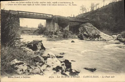 As margens da Creuse — O Ponte negro — Gargilesse — Edição Pacaud, n° 4052