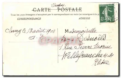 Cluny — Starszy Hotel Montautes, Rue d'Auril — B.F. Chalon & Saône — Rewers