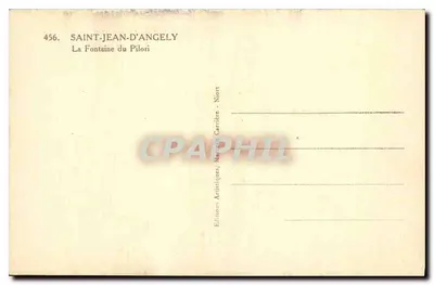 Saint-Jean-d'Angély — A Fonte do Pilori — Edições Artísticas Marcel Carrière, Niort — Verso