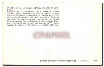 Zamek Dampierre-sur-Boutonne — początek XVI wieku — Éditions Artistiques Raymond Bergevin — Rewers