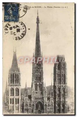 Katedra w ROUEN — Strzała (Wysokość 152 m) — wydawca nieznany, numer seryjny nieczytelny