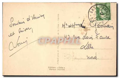 Amiens (Somme) — Ogólny widok — W centrum, katedra — Wydawnictwo Gaby, nr 11 — Rewers