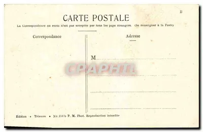 Ruinas del castillo fuerte — El Donjon en Montlhéry — Edición Trianon, n°216 b — Reverso