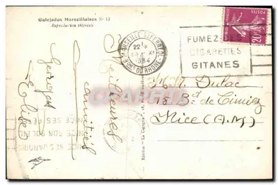 Marseille — Echa tej wieży są ogromne, cicho mówisz 100, eko odpowiada 1000 — Mistral, wydawnictwo Galejades Marseillaises nr 13 — Rewers