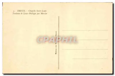 Tumba de Luis Felipe — Capilla Saint-Louis — Edición de los Magasins Réunis — Reverso