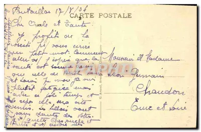 Royan — Bulwar Falaise i Jaskinie — Stara pocztówka nr 91 — Rewers