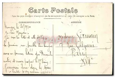 Bourges — Centralny widok z Pałacu Jacques-Cœur — Wydawca Ed. J. Lefebvre, nr 401 — Rewers