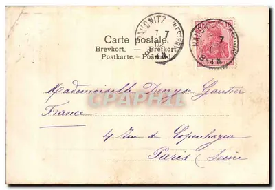 Paisagem arborizada — editor não identificado — datada por volta de 1907 — Verso