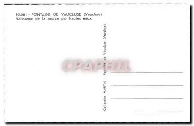 Fontaine de Vaucluse — Źródło w czasie wysokich wód — kolekcja Martin — Rewers