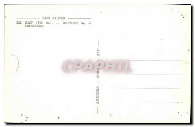 Gap — Intérieur de la Cathédrale — ANDREIS GAP — Rewers