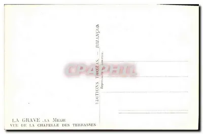 La Grave - A Meije — Visão da capela das terras — Edições Thomas, Briançon — Verso