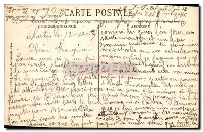 Chartres — Pomnik Dzieci Eure-et-Loir zginących za Ojczyznę, oraz Katedra widziana z Placu Châtelet — LL, nr 210 — Rewers