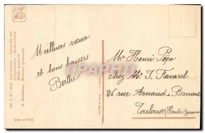 Jovem agricultora — A young farm wife — K. Bellanger, Salon de Paris, n°1407 — Verso